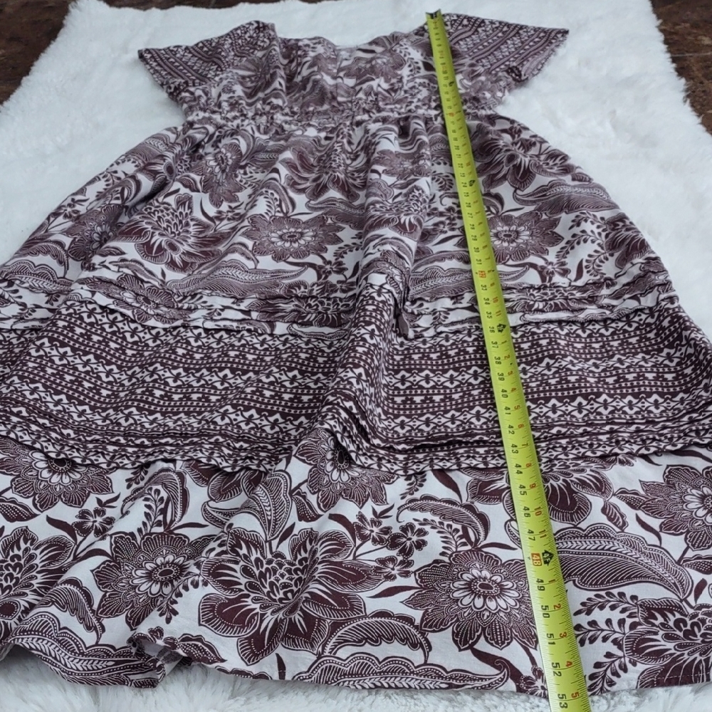Rachel Zoe Floral Patterned Dress in Brown and White, Size L. - Picture 16 of 17